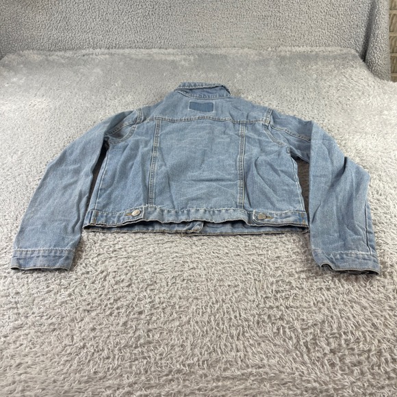 BBJ Los Angeles Light Wash Denim Jacket Women's Size S Cropped Trucker Style - Picture 7 of 8
